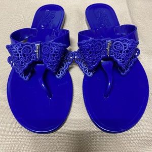 Salvatore Ferragamo blue slippers